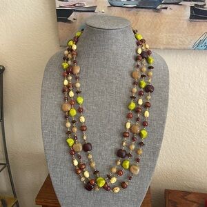 VINTAGE 80s Joan Rivers Czech Republic Glass EXTRA LONG Beaded Necklace